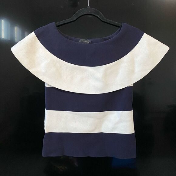 NWT Ann Taylor Off The Shoulder Striped Top - Picture 1 of 5
